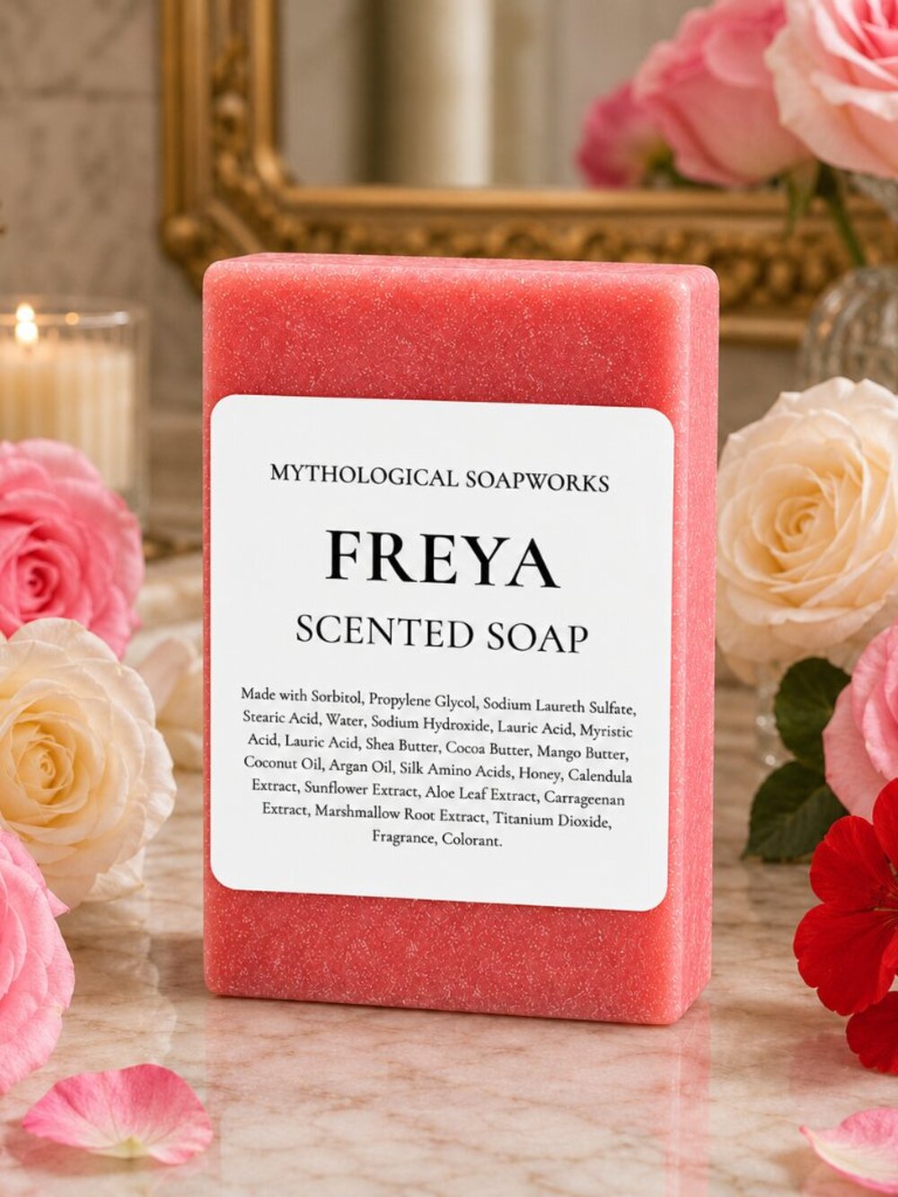 FREYA Rose Bouquet Scented Artisan Soap.